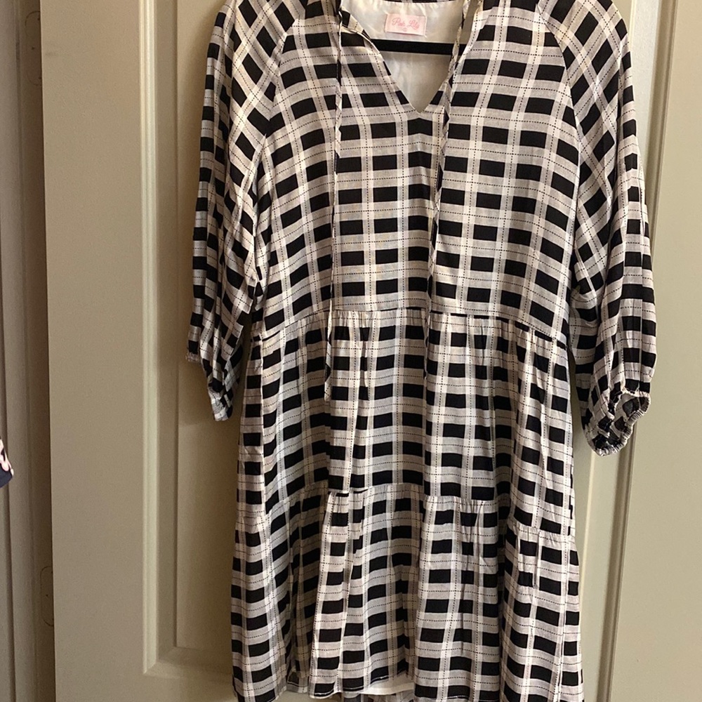 Black and white plaid dress